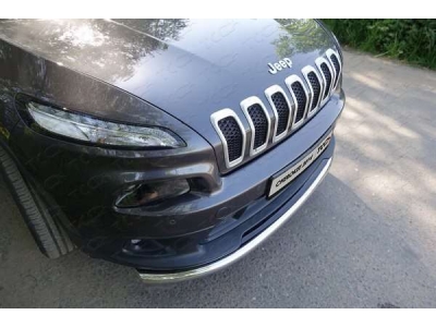 Защита переднего бампера 60 мм ТСС для Jeep Cherokee 2014-2018