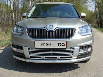 Защита переднего бампера 60 мм ТСС для Skoda Yeti 2014-2018