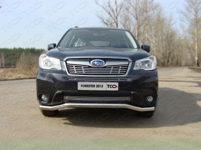 Защита переднего бампера 60 мм ТСС для Subaru Forester SJ 2013-2016