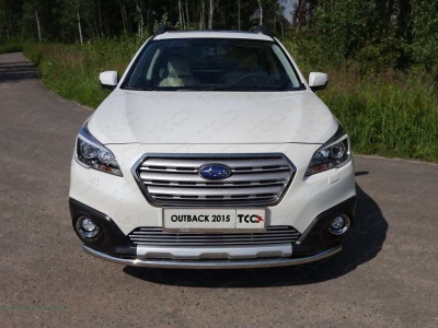 Защита переднего бампера 50 мм ТСС для Subaru Outback 2015-2021