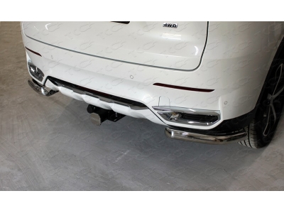 Защита задняя уголки 60 мм ТСС для Haval F7 2019-2021