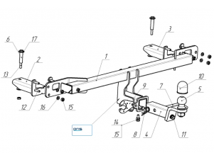 Фаркоп для Lada Vesta NG 2022-н.в. съемное крепление шара под американский квадрат №1242-E